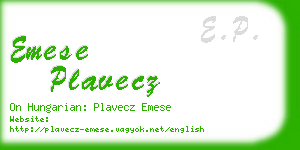 emese plavecz business card